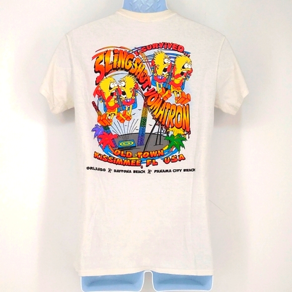 Vintage I Survived the Slingshot Vomatron Old Town Kissimmee Florida Shirt Small - Picture 1 of 5